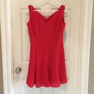 Ann Taylor Party Dress in Red Crepe like Fabric